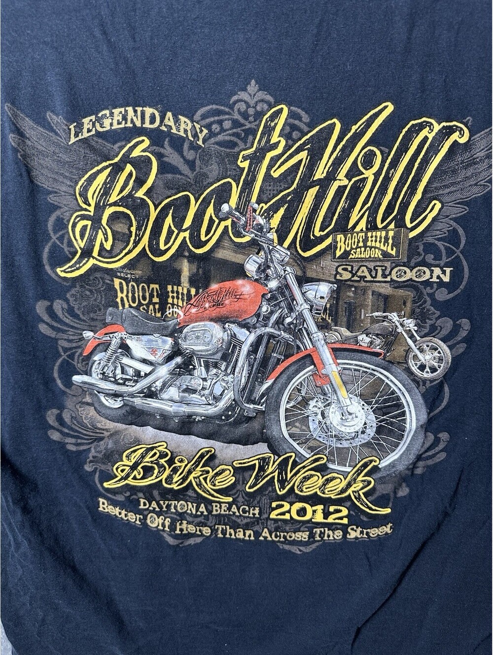 Boot Hill Saloon Daytona Beach Bike Week 2012 Pocket T Shirt XL Motorcycle
